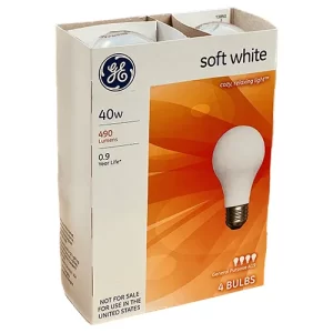 GE 40W Bulb – Soft White – 48s Case
