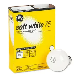 GE 75W Bulb – Soft White – 48s Case